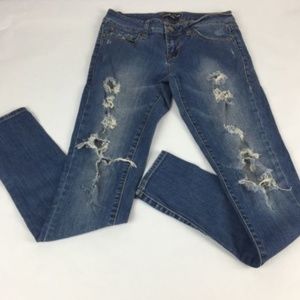 Forever 21 Destroyed Ripped Jeans Skinny